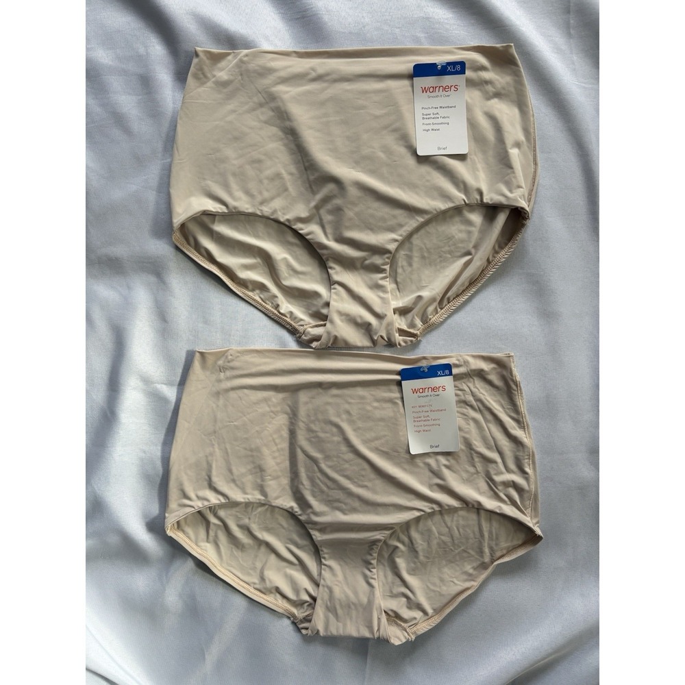 Warner's Women's High-Waist Briefs in Nude (Beige) - 2 Pack